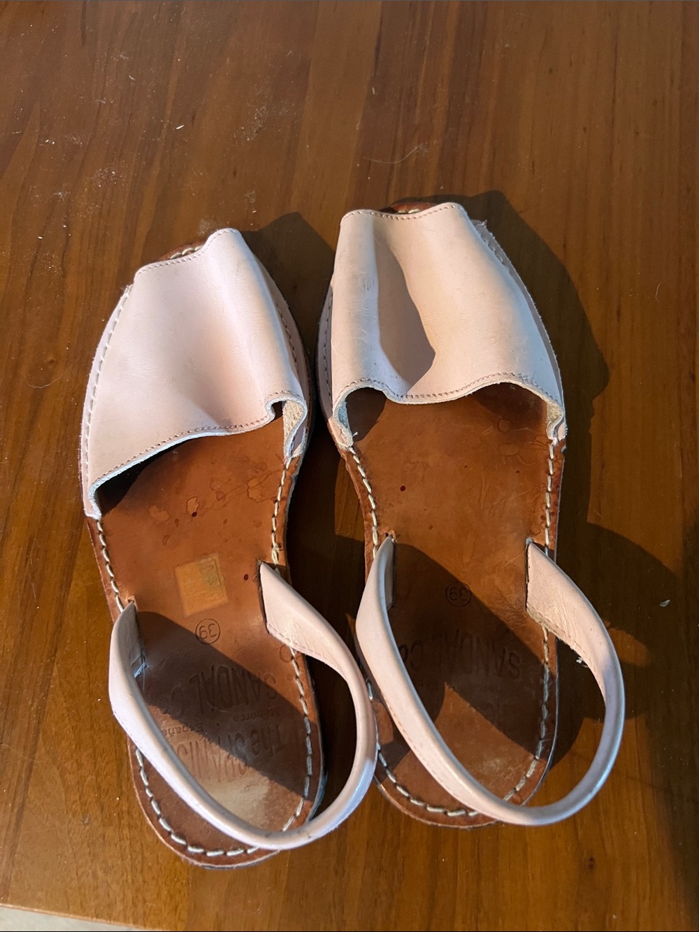 The Spanish Sandal Co Women’s Pink Leather Slide Sandals with Back Strap